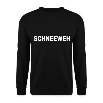 Schnee schneeweh Winterwonder Winterzeit - Unisex Pullover - Schwarz - Vorne - Alina (178cm) & Michal (187cm)