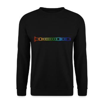 Flûte, Flûte, Orchestre, Musique Arc-en-ciel - Sweat-shirt Unisexe - noir - Devant - Alina (178cm) & Michal (187cm)