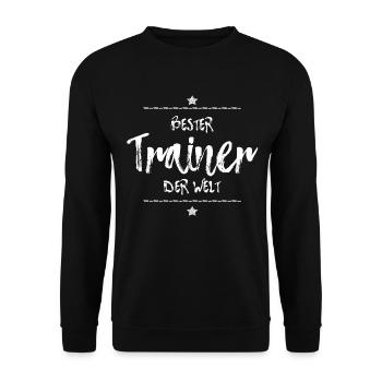 BESTER TRAINER DER WELT - Unisex Pullover - Schwarz - Vorne - Alina (178cm) & Michal (187cm)