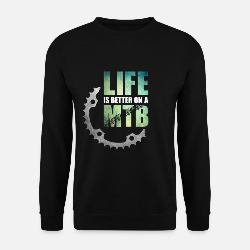 MTB Mountainbike Downhill Enduro Berge Geschenk - Unisex Pullover - Schwarz