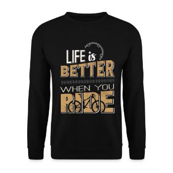 MTB Mountain Bike Downhill Enduro Mountains Gift - Unisex Sweatshirt - black - Front - Alina (178cm) & Michal (187cm)