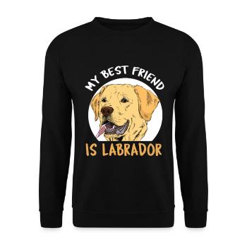 Labrador Dog - Unisex Sweatshirt - black - Front - Alina (178cm) & Michal (187cm)