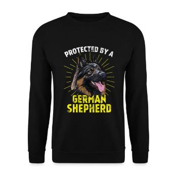 German Shepherd Dog - Unisex Sweatshirt - black - Front - Alina (178cm) & Michal (187cm)