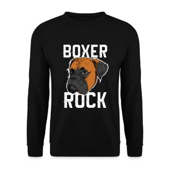 International Dog Day - Boxer Dog - Unisex Pullover - Schwarz - Vorne - Alina (178cm) & Michal (187cm)