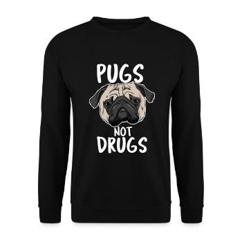 International dog day - Pugs not drugs - Unisex Pullover - Schwarz - Vorne - Alina (178cm) & Michal (187cm)