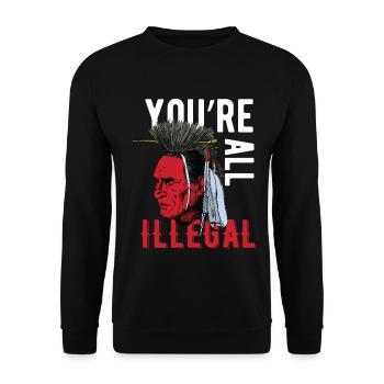 indians 4 - Unisex Sweatshirt - black - Front - Alina (178cm) & Michal (187cm)