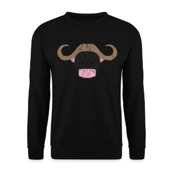 Niedliche Tiere Stier - Unisex Pullover - Schwarz - Vorne - Alina (178cm) & Michal (187cm)