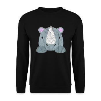 Animaux mignons rhinocéros - Sweat-shirt Unisexe - noir - Devant - Alina (178cm) & Michal (187cm)