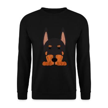 Netter Tier-Hund - Unisex Pullover - Schwarz - Vorne - Alina (178cm) & Michal (187cm)