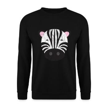 Zèbre animal mignon - Sweat-shirt Unisexe - noir - Devant - Alina (178cm) & Michal (187cm)
