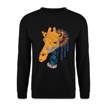 Girafe nomade mondiale - Sweat-shirt Unisexe - noir - Devant - Alina (178cm) & Michal (187cm)