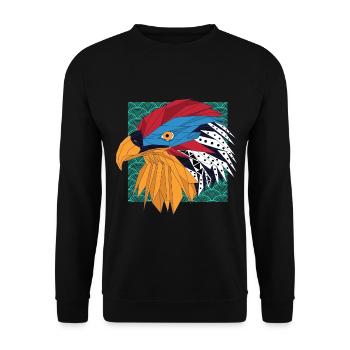 Aigle nomade mondial - Sweat-shirt Unisexe - noir - Devant - Alina (178cm) & Michal (187cm)
