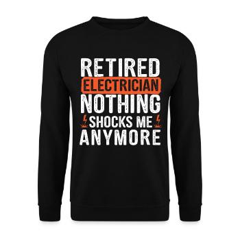 Jobs - Retired electrician - Unisex Sweatshirt - black - Front - Alina (178cm) & Michal (187cm)