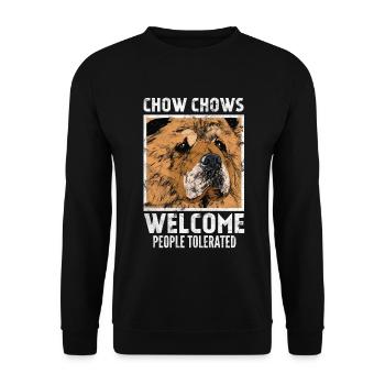 Chiens - Chow Chow, bienvenue les gens acceptés - Sweat-shirt Unisexe - noir - Devant - Alina (178cm) & Michal (187cm)