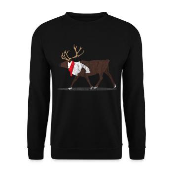 Animaux cerf - Sweat-shirt Unisexe - noir - Devant - Alina (178cm) & Michal (187cm)