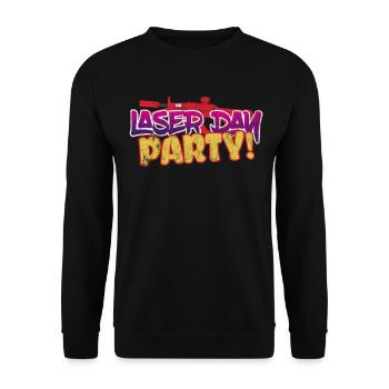 Laser-Tag-Party! - Unisex Pullover - Schwarz - Vorne - Alina (178cm) & Michal (187cm)