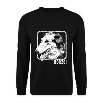Chiens - Borzoi - Sweat-shirt Unisexe - noir - Devant - Alina (178cm) & Michal (187cm)