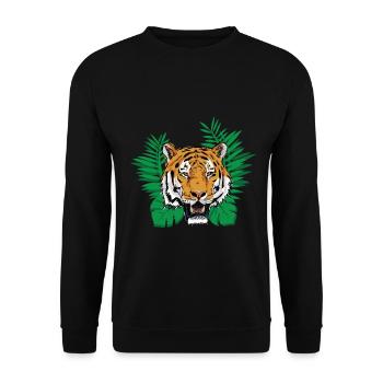 Jungle profonde - tigre - Sweat-shirt Unisexe - noir - Devant - Alina (178cm) & Michal (187cm)