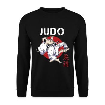 judo - Unisex Sweatshirt - black - Front - Alina (178cm) & Michal (187cm)