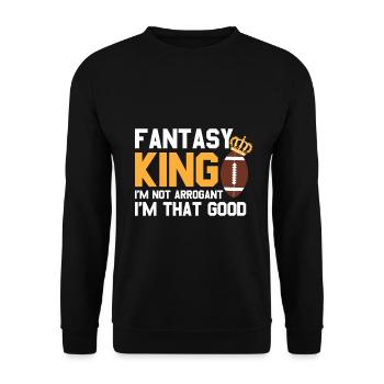 Fantasy Fußball König - Unisex Pullover - Schwarz - Vorne - Alina (178cm) & Michal (187cm)