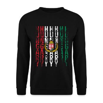 Ungarn - Unisex Pullover - Schwarz - Vorne - Alina (178cm) & Michal (187cm)