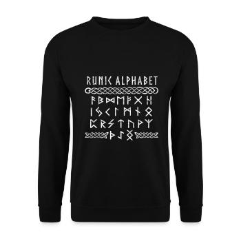 Nordische Rune Wikinger - Unisex Pullover - Schwarz - Vorne - Alina (178cm) & Michal (187cm)