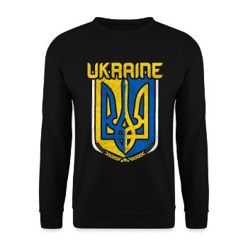 Country Shirt - Ukraine - Unisex Sweatshirt - black - Front - Alina (178cm) & Michal (187cm)