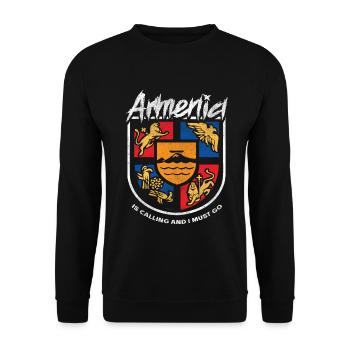 Armenien | Armenien Ruft Und Ich Muss Gehen - Unisex Pullover - Schwarz - Vorne - Alina (178cm) & Michal (187cm)