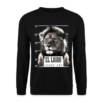 Tierdrucke - El Ligro - Unisex Pullover - Schwarz - Vorne - Alina (178cm) & Michal (187cm)
