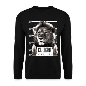 Animal Prints - Savage Lion - Unisex Sweatshirt - black - Front - Alina (178cm) & Michal (187cm)