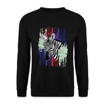 Animal Print - Zebra - Unisex Sweatshirt - black - Front - Alina (178cm) & Michal (187cm)