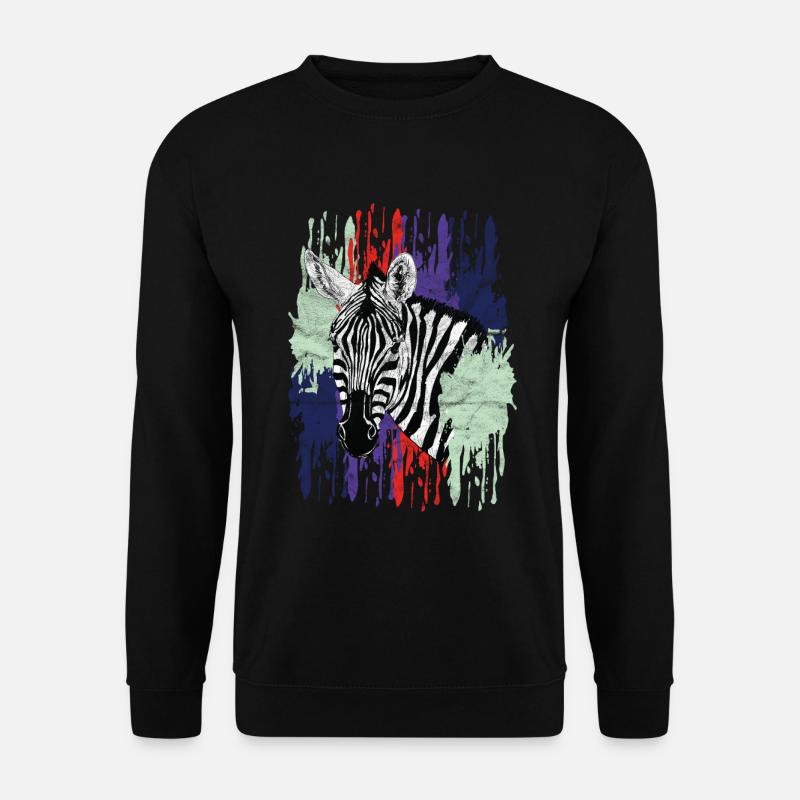 Animal Print - Zebra - Sweat-shirt Unisexe - noir