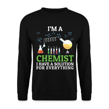 Chemist solution for everything - Unisex Sweatshirt - black - Front - Alina (178cm) & Michal (187cm)