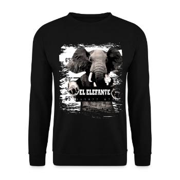 Elephant mammal elephant gift - Unisex Sweatshirt - black - Front - Alina (178cm) & Michal (187cm)