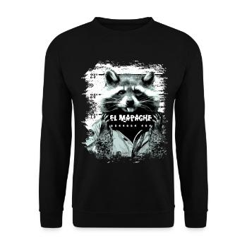 Gefängnis Waschbär Nachtaktiv lustig - Unisex Pullover - Schwarz - Vorne - Alina (178cm) & Michal (187cm)
