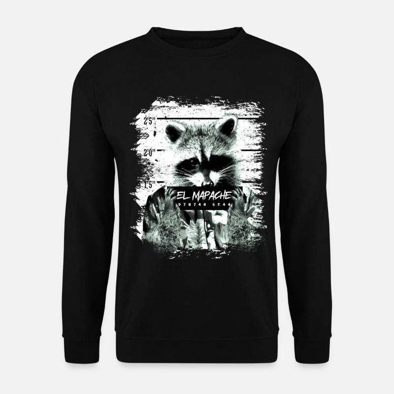 Gefängnis Waschbär Nachtaktiv lustig - Unisex Pullover - Schwarz