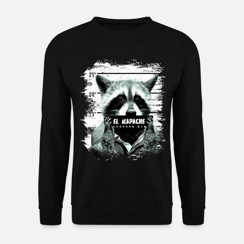 Gefängnis Waschbär Nachtaktiv lustig - Unisex Pullover - Schwarz
