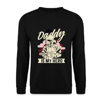 Feuerwehrmann Vati Feuerwehrmann Arbeit Geschenk - Unisex Pullover - Schwarz - Vorne - Alina (178cm) & Michal (187cm)