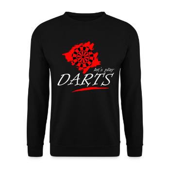 Let's Play Darts - Unisex Pullover - Schwarz - Vorne - Alina (178cm) & Michal (187cm)