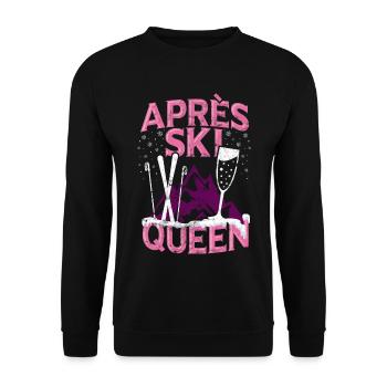 Drôle Sports d'hiver Après Ski Party Fun Gift - Sweat-shirt Unisexe - noir - Devant - Alina (178cm) & Michal (187cm)