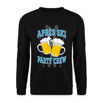 Fun Après Ski Party Winter Fun Fun Gift - Unisex Sweatshirt - black - Front - Alina (178cm) & Michal (187cm)
