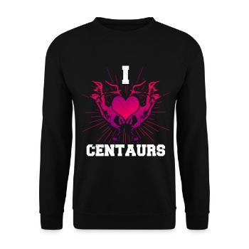 Centaur Centaurus griechische Mythologie Geschenk - Unisex Pullover - Schwarz - Vorne - Alina (178cm) & Michal (187cm)