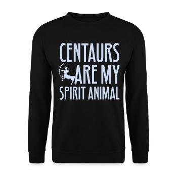 Centaur Centaurus griechische Mythologie Geschenk - Unisex Pullover - Schwarz - Vorne - Alina (178cm) & Michal (187cm)
