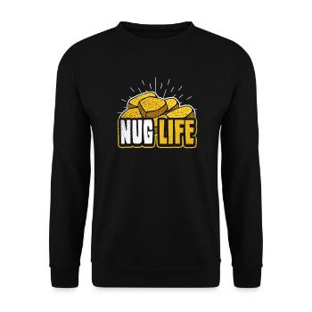Chicken Nugget Nug Life Geschenk - Unisex Pullover - Schwarz - Vorne - Alina (178cm) & Michal (187cm)