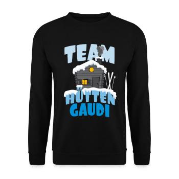 Lustiges Hüttengaudi Ski Winter Männer Geschenk - Unisex Pullover - Schwarz - Vorne - Alina (178cm) & Michal (187cm)
