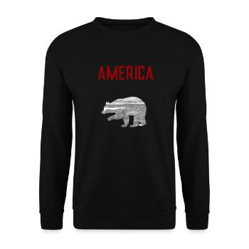 AMERICA - Unisex Sweatshirt - black - Front - Alina (178cm) & Michal (187cm)