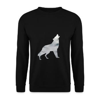 wolf - Unisex Sweatshirt - black - Front - Alina (178cm) & Michal (187cm)