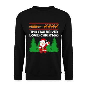 Taxi driver taxi driver Christmas gift - Unisex Sweatshirt - black - Front - Alina (178cm) & Michal (187cm)