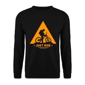 Mountain Bike Biker MTB Bike Gift - Unisex Sweatshirt - black - Front - Alina (178cm) & Michal (187cm)