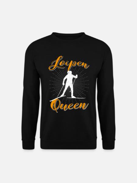 Witziges Langlauf Wintersport Loipe Ski Geschenk - Unisex Pullover - Schwarz